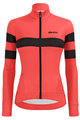 SANTINI Cyklistický zimný dres a nohavice - CORAL B. LADY WINTER - čierna/ružová