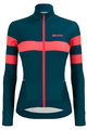 SANTINI Cyklistický zimný dres a nohavice - CORAL B. LADY WINTER - čierna/modrá/ružová