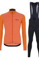 SANTINI Cyklistický zimný dres a nohavice - COLORE PURO WINTER - oranžová/čierna