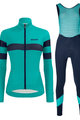 SANTINI Cyklistický zimný dres a nohavice - CORAL B. LADY WINTER - modrá/svetlo modrá