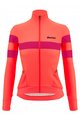 SANTINI Cyklistický zimný dres a nohavice - CORAL BENGAL+OMNIA W - čierna/ružová