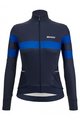 SANTINI Cyklistický zimný dres a nohavice - CORAL BENGAL+OMNIA W - čierna/modrá