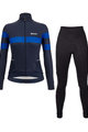 SANTINI Cyklistický zimný dres a nohavice - CORAL BENGAL+OMNIA W - čierna/modrá