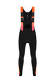 SANTINI Cyklistické nohavice dlhé s trakmi - COMMAND WINTER - oranžová/čierna