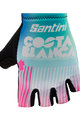 SANTINI Cyklistické rukavice krátkoprsté - LA VUELTA 2019 - svetlo modrá/biela/ružová