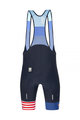 SANTINI Cyklistické nohavice krátke s trakmi - LA VUELTA 2021 - modrá
