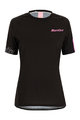 SANTINI Cyklistický dres s krátkym rukávom - SASSO MTB LADY - čierna/ružová