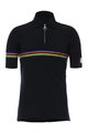 SANTINI Cyklistické tričko s krátkym rukávom - UCI RAINBOW WOOL - dúhová/čierna
