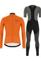 SANTINI Cyklistický zimný dres a nohavice - COLORE WINTER - šedá/čierna/oranžová