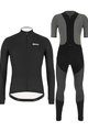 SANTINI Cyklistický zimný dres a nohavice - COLORE WINTER - čierna/šedá