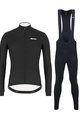 SANTINI Cyklistický zimný dres a nohavice - COLORE WINTER II - čierna