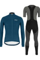 SANTINI Cyklistický zimný dres a nohavice - COLORE WINTER - modrá/šedá/čierna