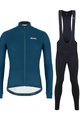 SANTINI Cyklistický zimný dres a nohavice - COLORE WINTER II - čierna/modrá