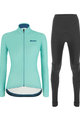 SANTINI Cyklistický zimný dres a nohavice - COLORE LADY WINTER - svetlo modrá/čierna