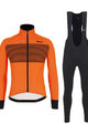 SANTINI Cyklistická zimná bunda a nohavice - COLORE WINTER III - čierna/oranžová