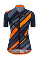 SANTINI Cyklistický krátky dres a krátke nohavice - SLEEK RAGGIO LADY - oranžová/modrá