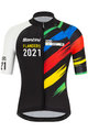 SANTINI Cyklistický dres s krátkym rukávom - UCI WC FLANDERS 2021 - čierna/dúhová