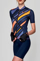 SANTINI Cyklistický dres s krátkym rukávom - SLEEK RAGGIO LADY - modrá/oranžová