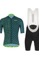 SANTINI Cyklistický krátky dres a krátke nohavice - SLEEK DINAMO - zelená/čierna