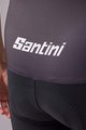 SANTINI Cyklistické nohavice krátke s trakmi - TOUR DE FRANCE 2022 - biela/červená/čierna