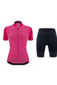 SANTINI Cyklistický krátky dres a krátke nohavice - COLORE PURO LADY - čierna/ružová