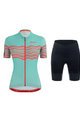 SANTINI Cyklistický krátky dres a krátke nohavice - TONO PROFILO LADY - modrá/čierna/oranžová