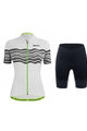SANTINI Cyklistický krátky dres a krátke nohavice - TONO PROFILO LADY - zelená/biela/čierna
