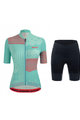 SANTINI Cyklistický krátky dres a krátke nohavice - GIADA OPTIC LADY - čierna/modrá/ružová
