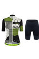 SANTINI Cyklistický krátky dres a krátke nohavice - GIADA OPTIC LADY - čierna/biela/žltá