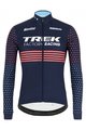 SANTINI Cyklistický dres s dlhým rukávom zimný - TREK 2022 FACTORY RACING CX WINTER - ružová/modrá