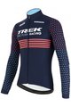 SANTINI Cyklistický dres s dlhým rukávom zimný - TREK 2022 FACTORY RACING CX WINTER - ružová/modrá