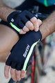 SANTINI Cyklistické rukavice krátkoprsté - X IRONMAN VIS - čierna/zelená