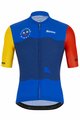 SANTINI Cyklistický dres s krátkym rukávom - NIBALI SQUALO - červená/modrá/žltá