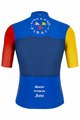 SANTINI Cyklistický dres s krátkym rukávom - NIBALI SQUALO - červená/modrá/žltá