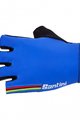 SANTINI Cyklistické rukavice krátkoprsté - UCI RAINBOW - dúhová/modrá