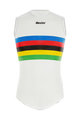 SANTINI Cyklistické tričko bez rukávov - UCI RAINBOW - biela/dúhová