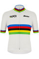SANTINI Cyklistický dres s krátkym rukávom - UCI WORLD CHAMP ECO - dúhová/biela