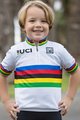 SANTINI Cyklistický dres s krátkym rukávom - UCI KIDS - viacfarebná/biela