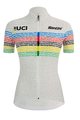 SANTINI Cyklistický dres s krátkym rukávom - UCI WORLD 100 LADY - biela/dúhová