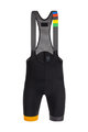 SANTINI Cyklistické nohavice krátke s trakmi - EYES - oranžová/čierna