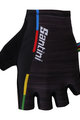 SANTINI Cyklistické rukavice krátkoprsté - UCI RAINBOW - čierna