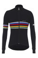 SANTINI Cyklistický dres s dlhým rukávom zimný - UCI RAINBOW WOOL - čierna