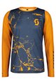 SCOTT Cyklistický dres s dlhým rukávom letný - TRAIL VERTIC LS - modrá/oranžová