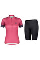 SCOTT Cyklistický krátky dres a krátke nohavice - ENDURANCE 20 SS LADY - čierna/fialová/ružová