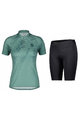 SCOTT Cyklistický krátky dres a krátke nohavice - ENDURANCE 30 SS LADY - modrá/zelená/čierna