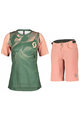 SCOTT Cyklistický krátky dres a krátke nohavice - TRAIL VERTIC LADY - zelená/ružová
