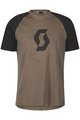 SCOTT Cyklistické tričko s krátkym rukávom - ICON RAGLAN SS - čierna/hnedá