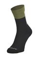 SCOTT Cyklistické ponožky klasické - BLOCK STRIPE CREW - čierna/zelená
