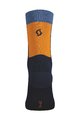 SCOTT Cyklistické ponožky klasické - BLOCK STRIPE CREW - modrá/oranžová
