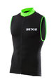 SIX2 Cyklistický dres bez rukávov - BIKE2 STRIPES - čierna/zelená